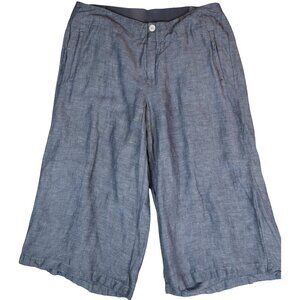 Soft By Avenue Chambray Linen Wide Leg Cropped Pants Women’s 14/16 *Minor Flaw*
